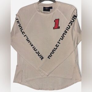 Harley-Davidson Women's Long Sleeve Jersey Knit Shirt Size L Relaxed Fit Biker